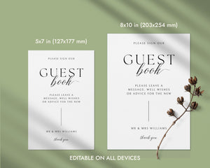 BeyzaLab Modern Wedding Guest Book Sign