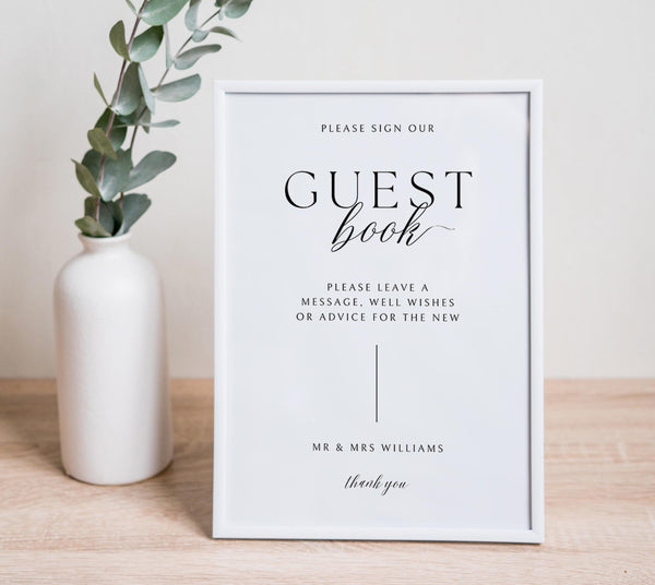 BeyzaLab Modern Wedding Guest Book Sign