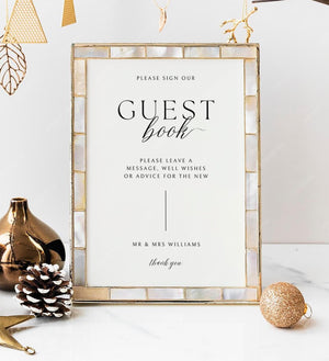 BeyzaLab Modern Wedding Guest Book Sign