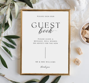 BeyzaLab Modern Wedding Guest Book Sign