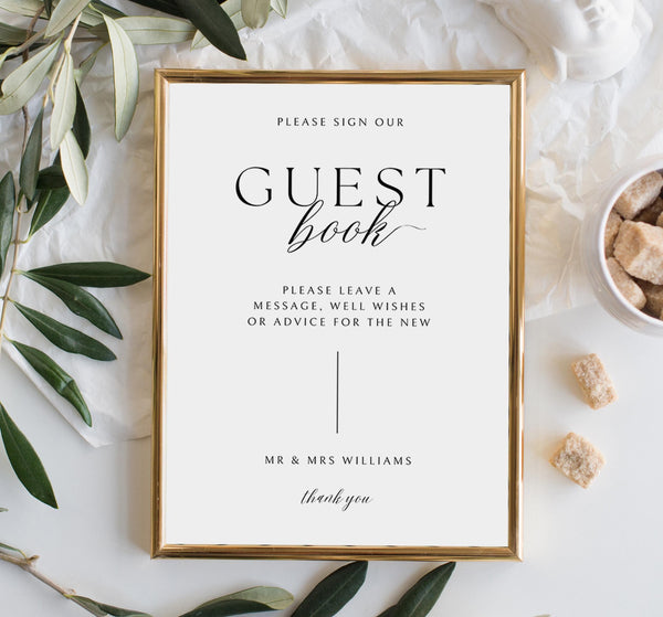 BeyzaLab Modern Wedding Guest Book Sign