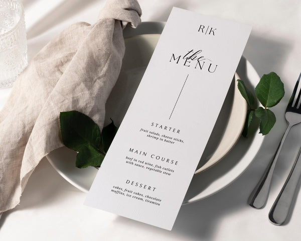 BeyzaLab Modern Wedding Menu Cards