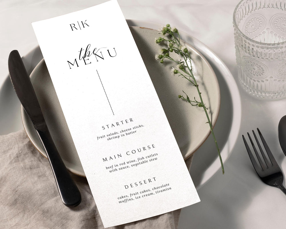 BeyzaLab - Canva Template Modern Wedding Menu Cards