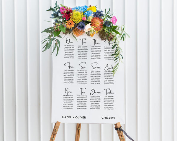 BeyzaLab Modern Wedding Seating Chart Sign