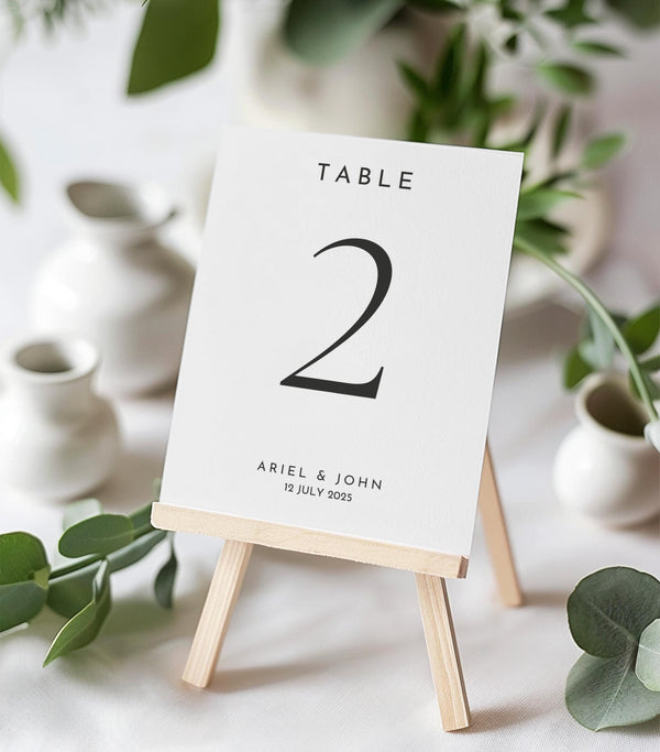 BeyzaLab Modern Wedding Table Numbers