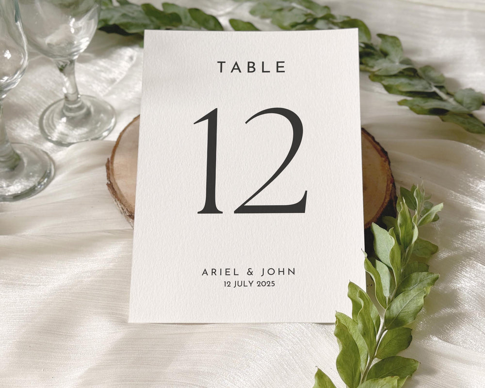 BeyzaLab Modern Wedding Table Numbers