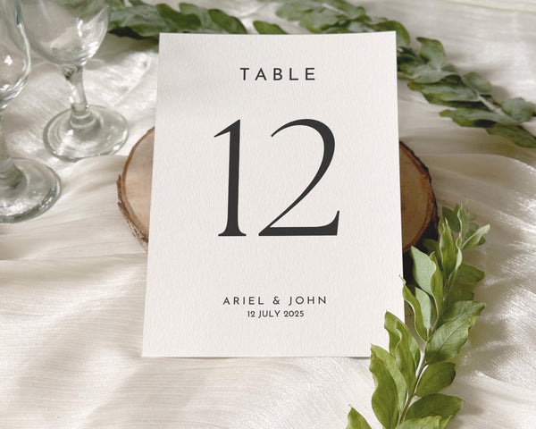 BeyzaLab Modern Wedding Table Numbers