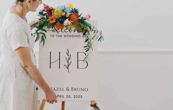 BeyzaLab Monogram Wedding Welcome Sign