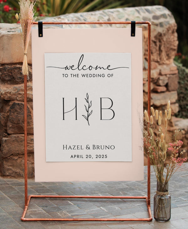 BeyzaLab Monogram Wedding Welcome Sign