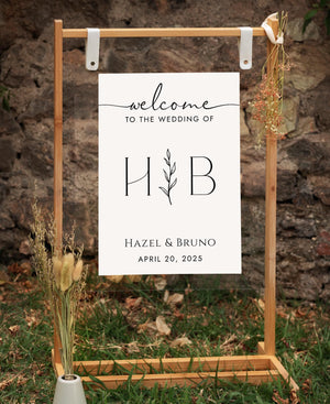 BeyzaLab Monogram Wedding Welcome Sign