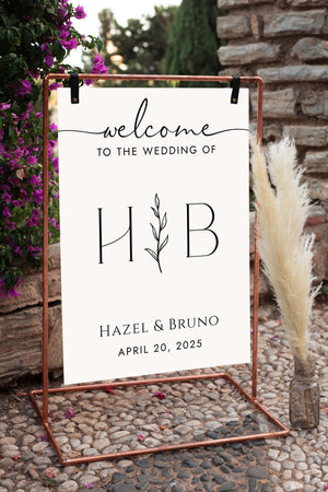 BeyzaLab Monogram Wedding Welcome Sign