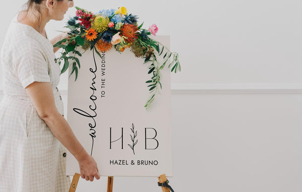 BeyzaLab Monogram Wedding Welcome Sign