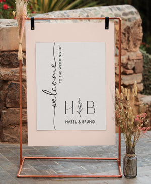 BeyzaLab Monogram Wedding Welcome Sign