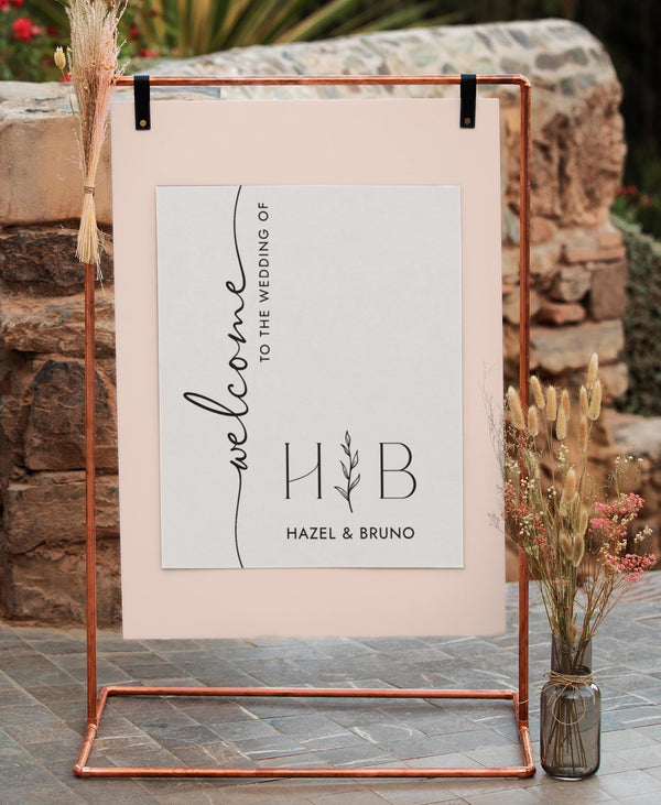 BeyzaLab Monogram Wedding Welcome Sign