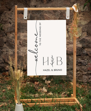 BeyzaLab Monogram Wedding Welcome Sign
