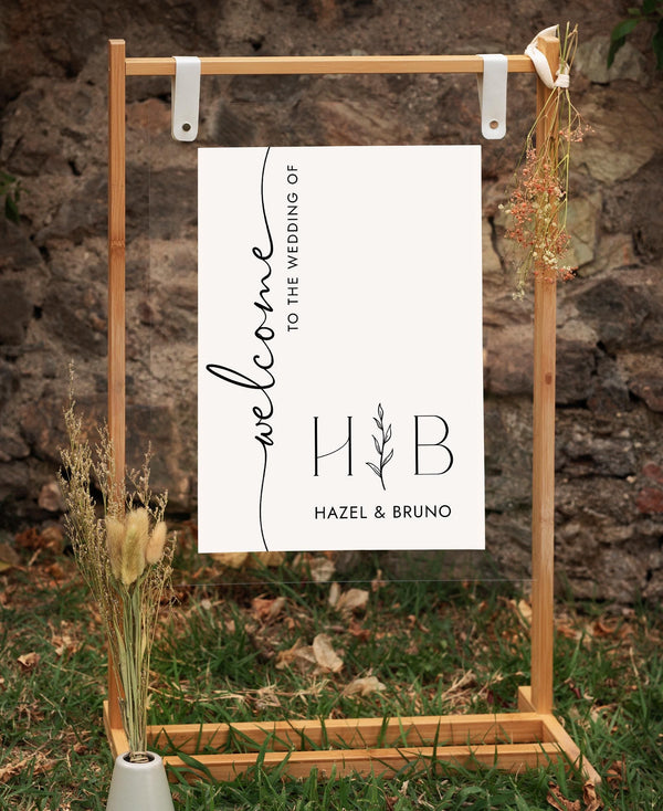 BeyzaLab Monogram Wedding Welcome Sign