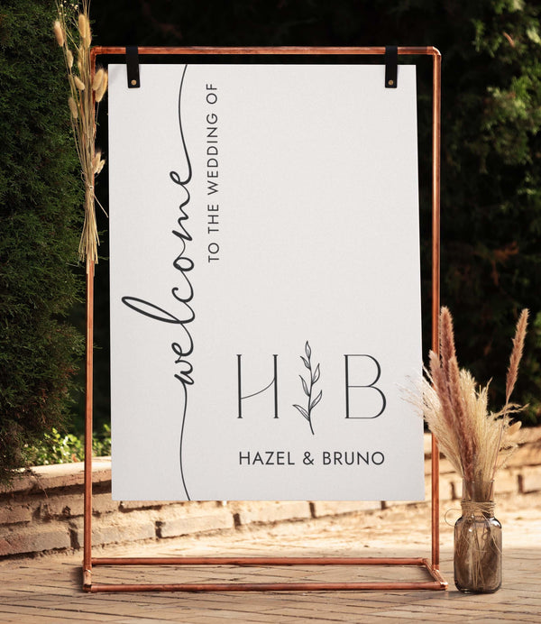 BeyzaLab Monogram Wedding Welcome Sign