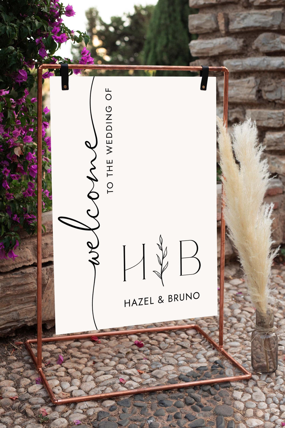 BeyzaLab - Canva Template Monogram Wedding Welcome Sign