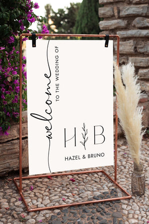 BeyzaLab Monogram Wedding Welcome Sign