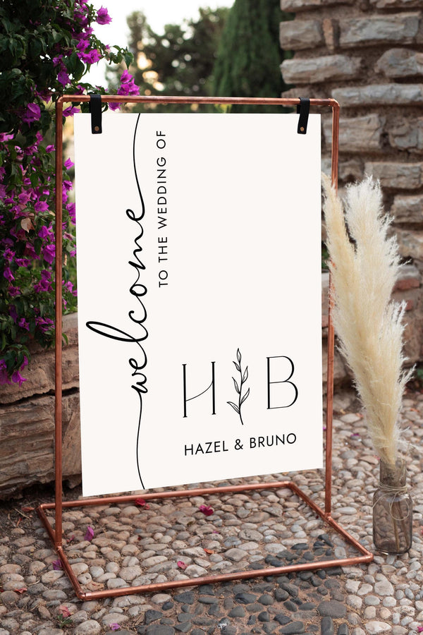 BeyzaLab Monogram Wedding Welcome Sign