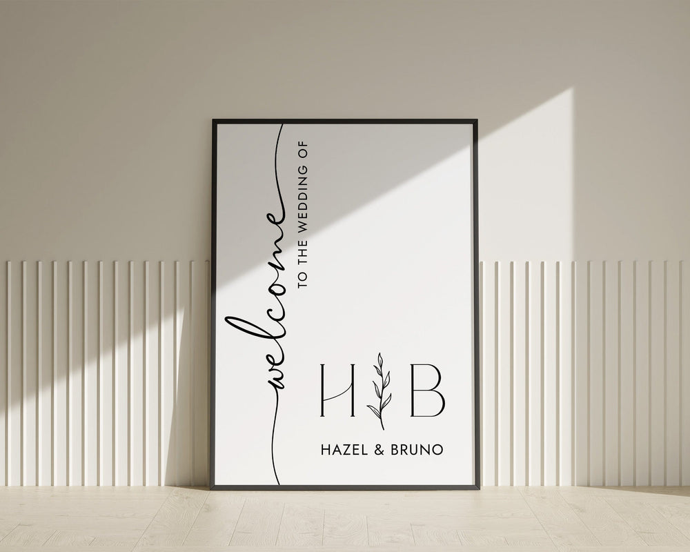 BeyzaLab - Canva Template Monogram Wedding Welcome Sign