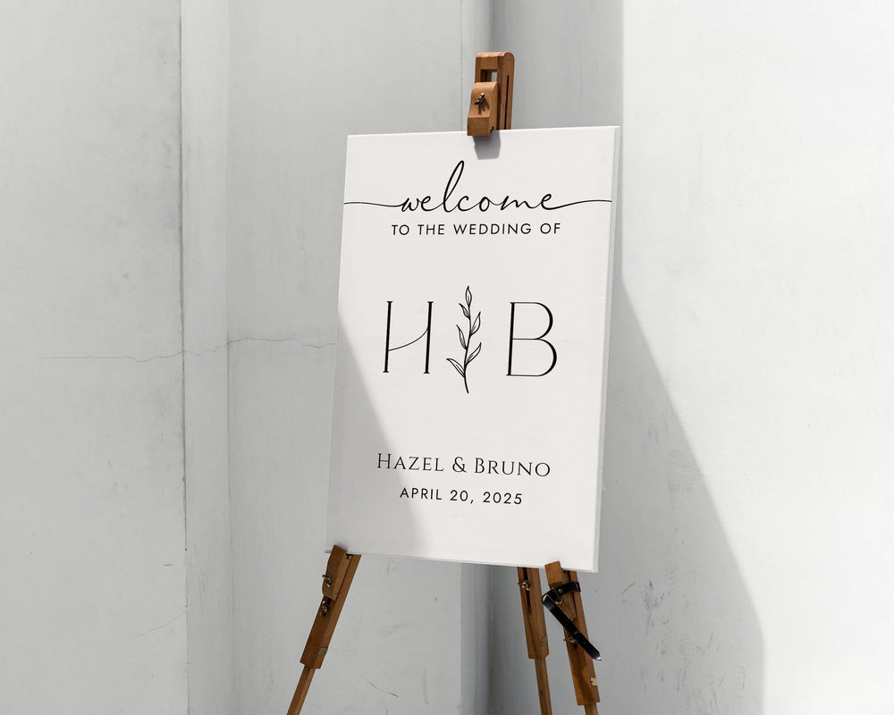 BeyzaLab - Canva Template Monogram Wedding Welcome Sign