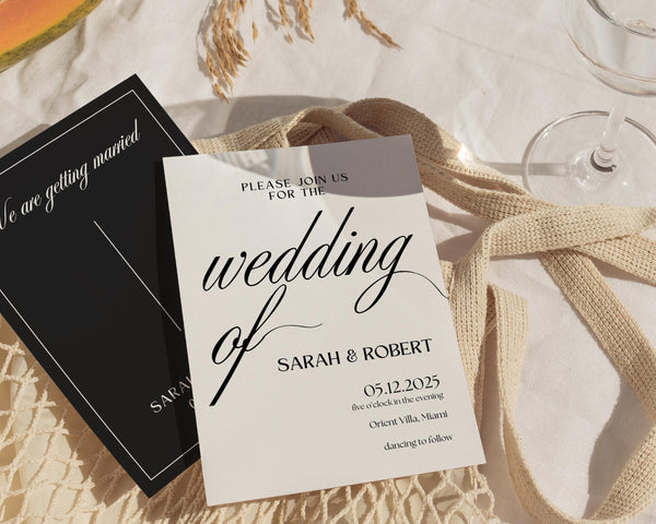 BeyzaLab Old Money Wedding Invitation Suite