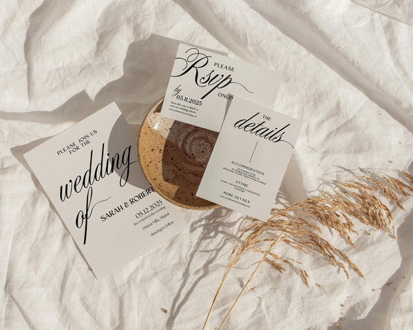 BeyzaLab Old Money Wedding Invitation Suite