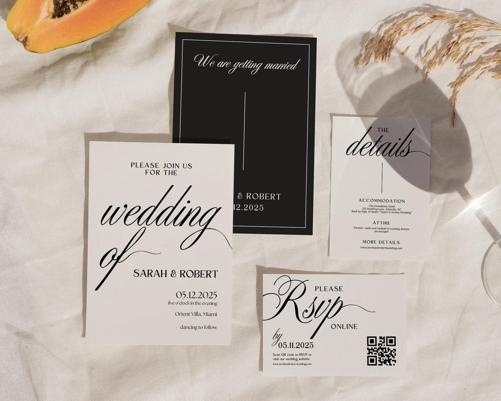 BeyzaLab Old Money Wedding Invitation Suite