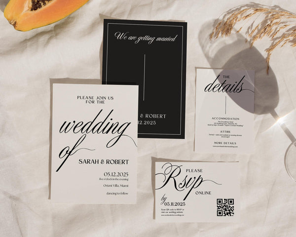 BeyzaLab Old Money Wedding Invitation Suite
