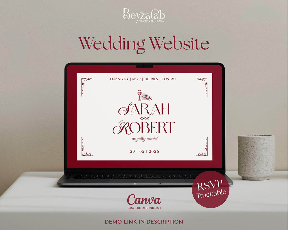 BeyzaLab - Canva Template Old Money Wedding Website
