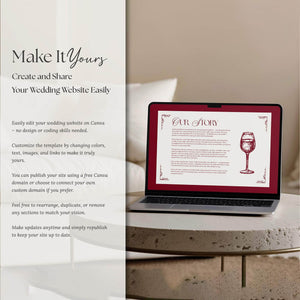 Instant Download - Canva Template Old Money Wedding Website