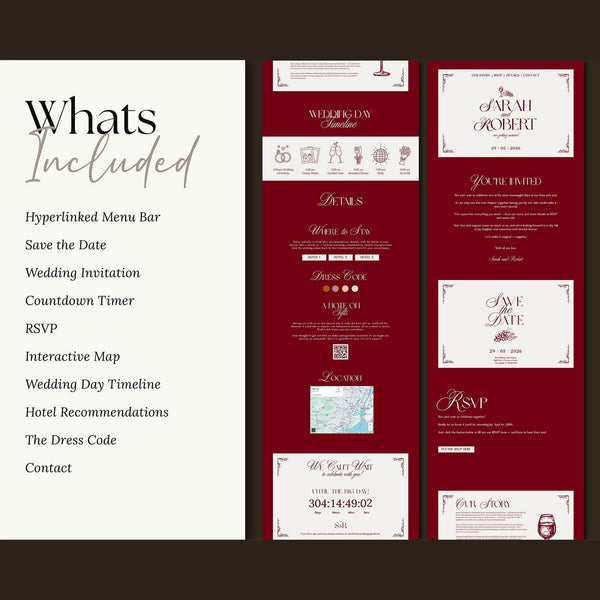 Instant Download - Canva Template Old Money Wedding Website