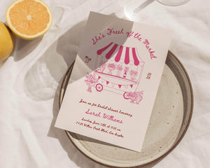 Instant Download - Canva Template Pink Floral Bridal Shower Invitation Suite