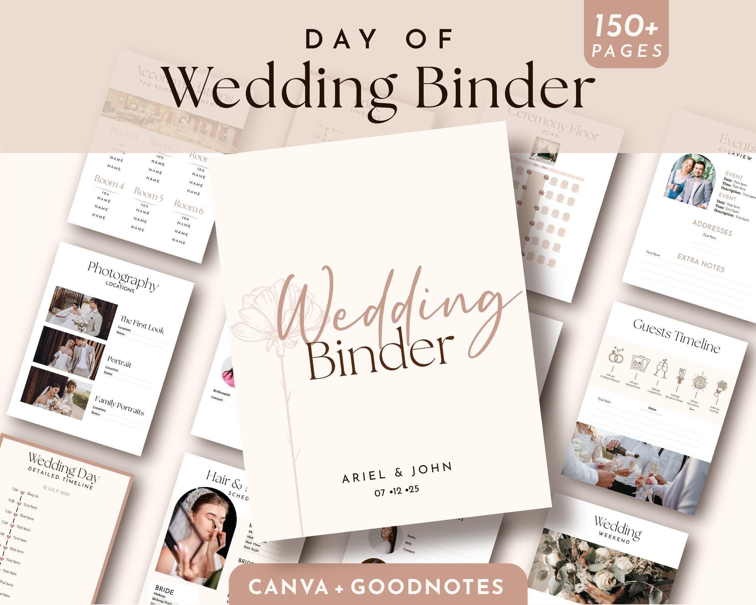 BeyzaLab Pink Floral Wedding Binder