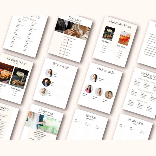 Goodnotes & Canva Template Pink Floral Wedding Binder