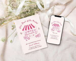 Instant Download - Canva Template Pink She's Fresh Off The Market Invitation