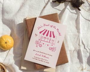 Instant Download - Canva Template Pink She's Fresh Off The Market Invitation