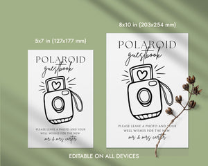 BeyzaLab Polaroid Guest Book Sign Template
