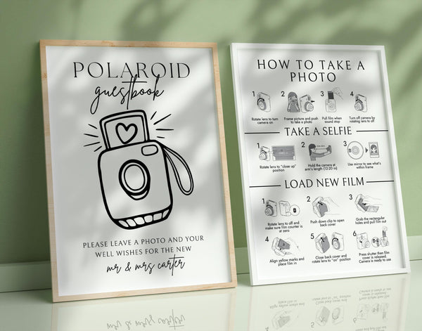 BeyzaLab Polaroid Guest Book Sign Template