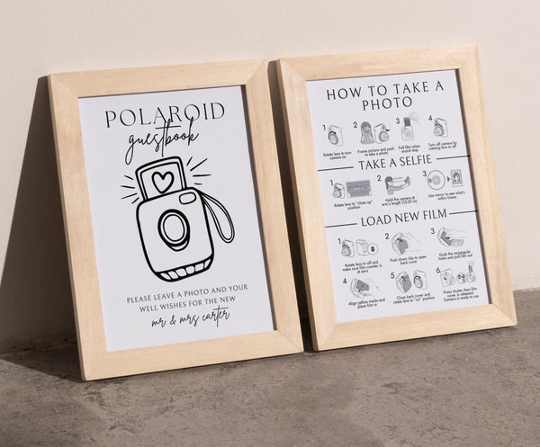 BeyzaLab Polaroid Guest Book Sign Template