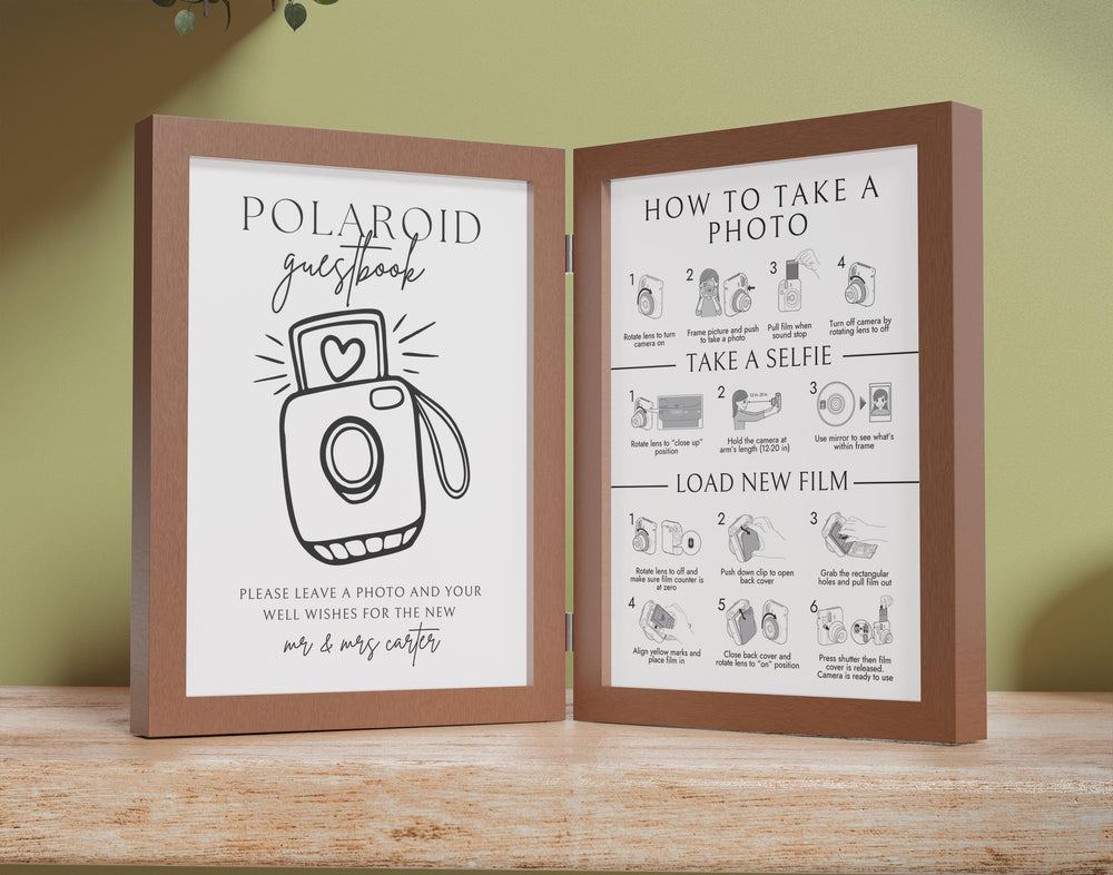 BeyzaLab Polaroid Guest Book Sign Template