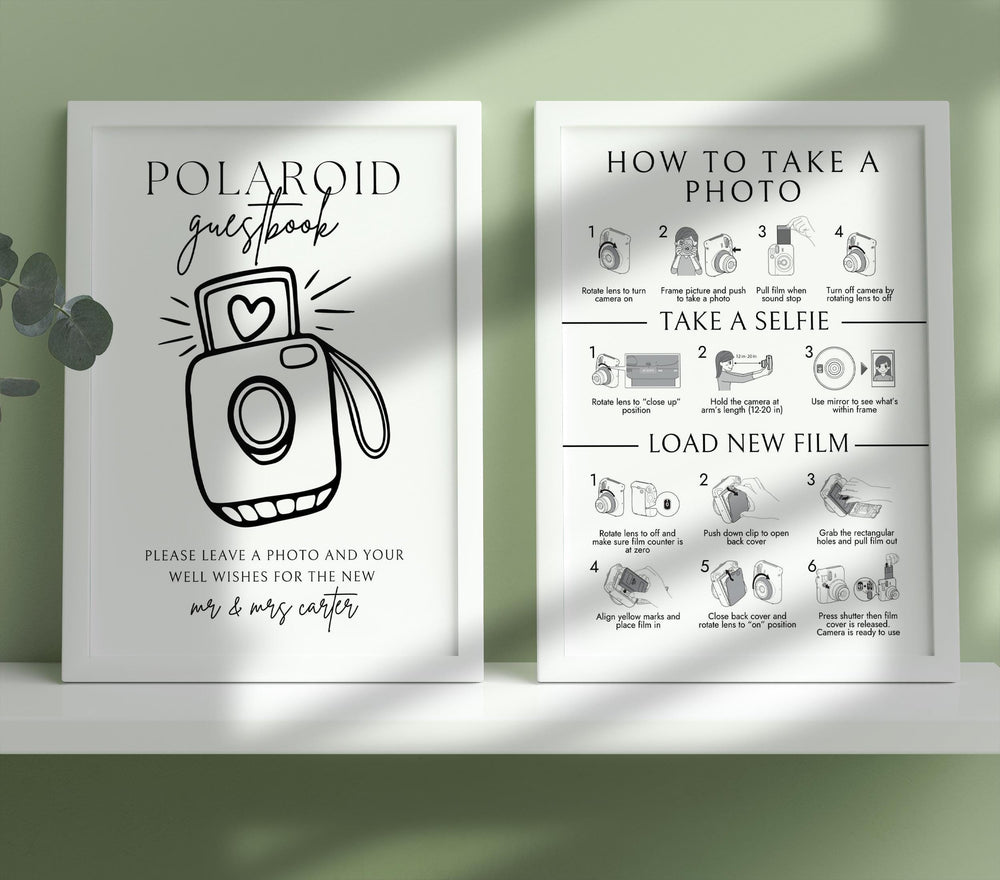 BeyzaLab Polaroid Guest Book Sign Template