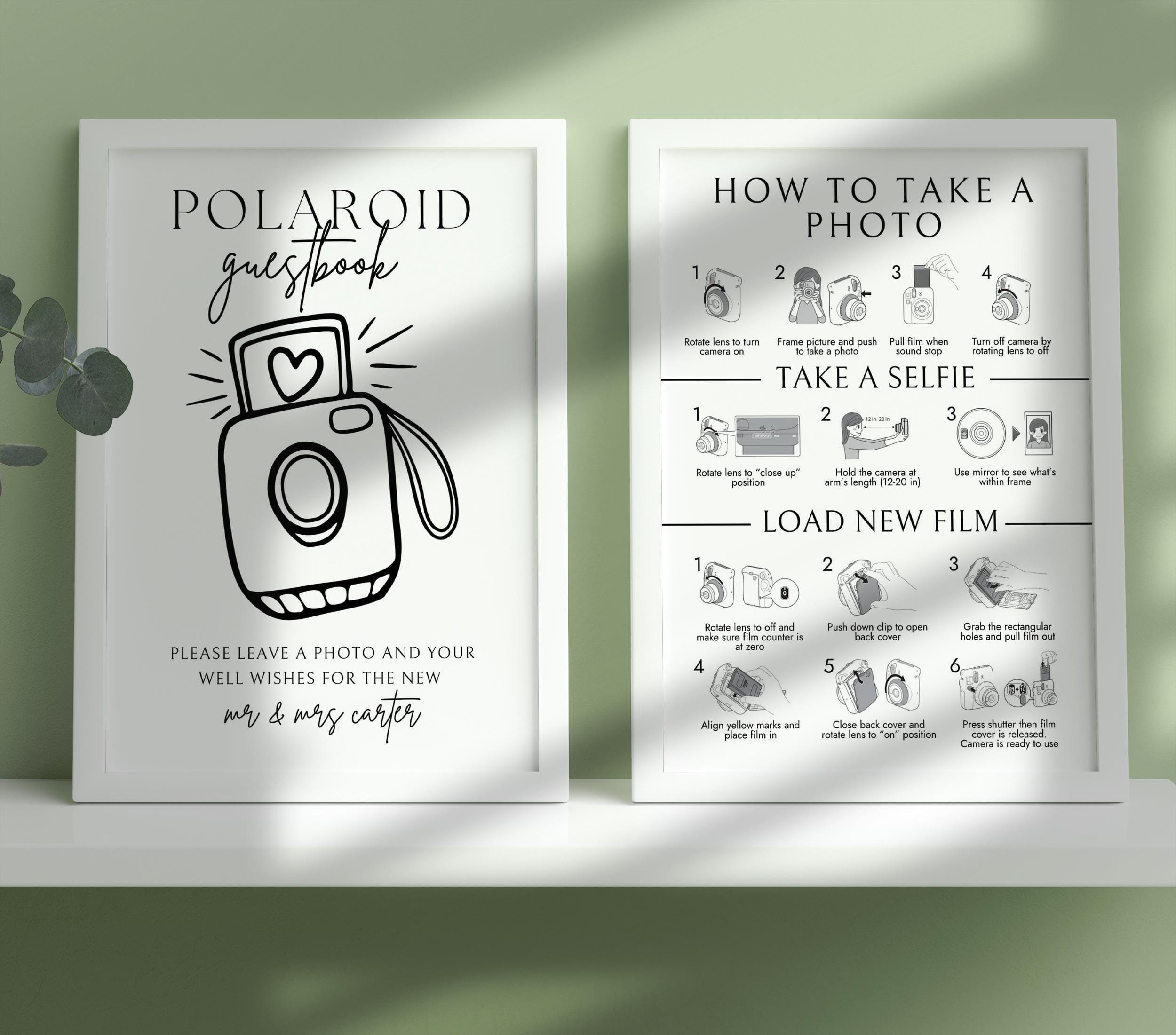 BeyzaLab Polaroid Guest Book Sign Template