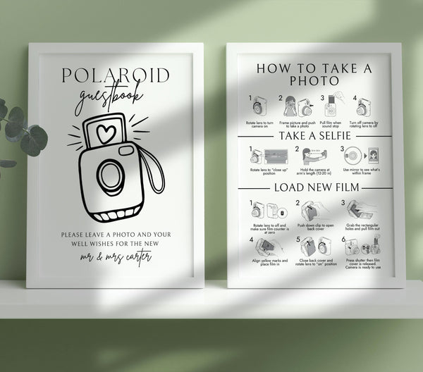 BeyzaLab Polaroid Guest Book Sign Template