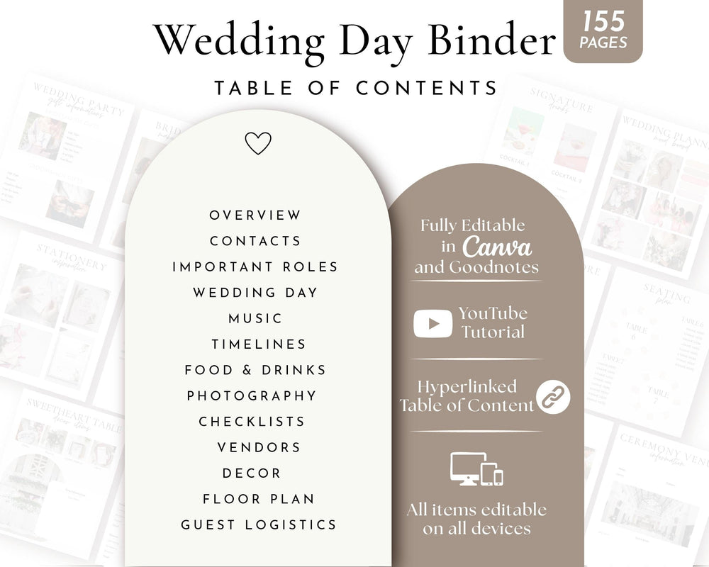 BeyzaLab Printable Minimal Wedding Binder Template