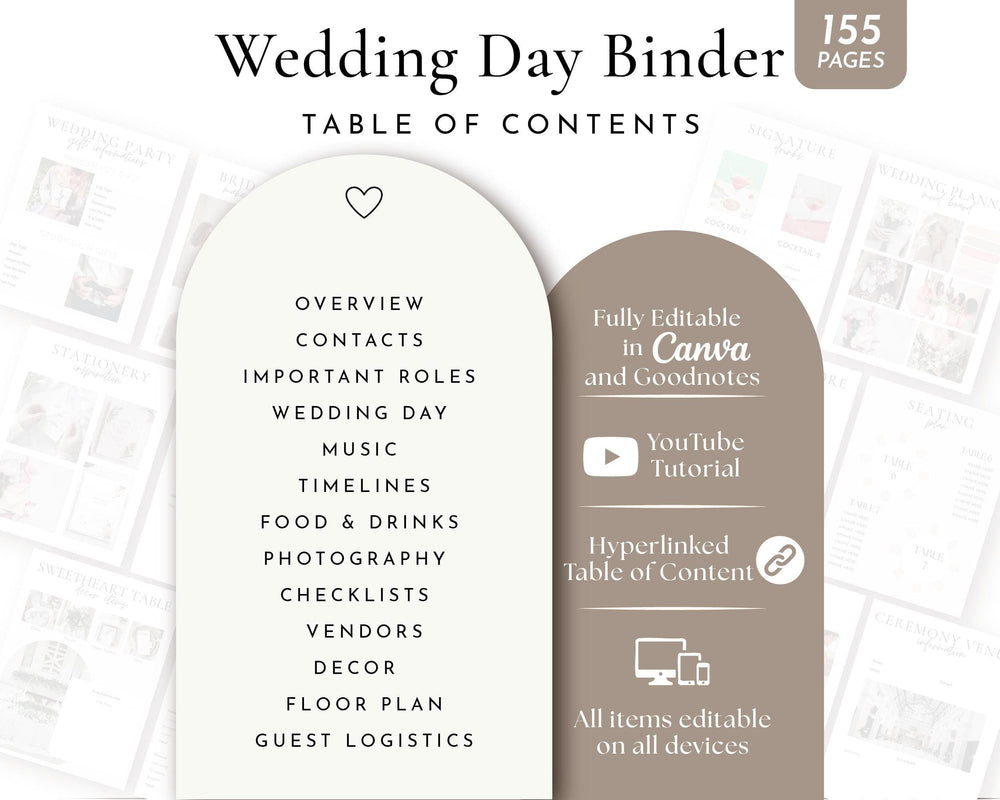 BeyzaLab Printable Wedding Binder with Photo