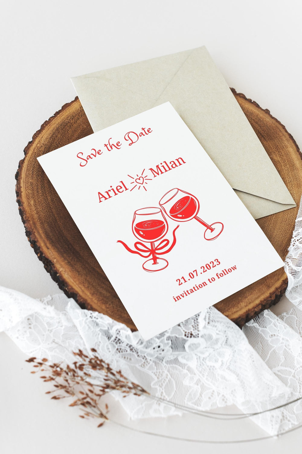 BeyzaLab Red Save The Date Template