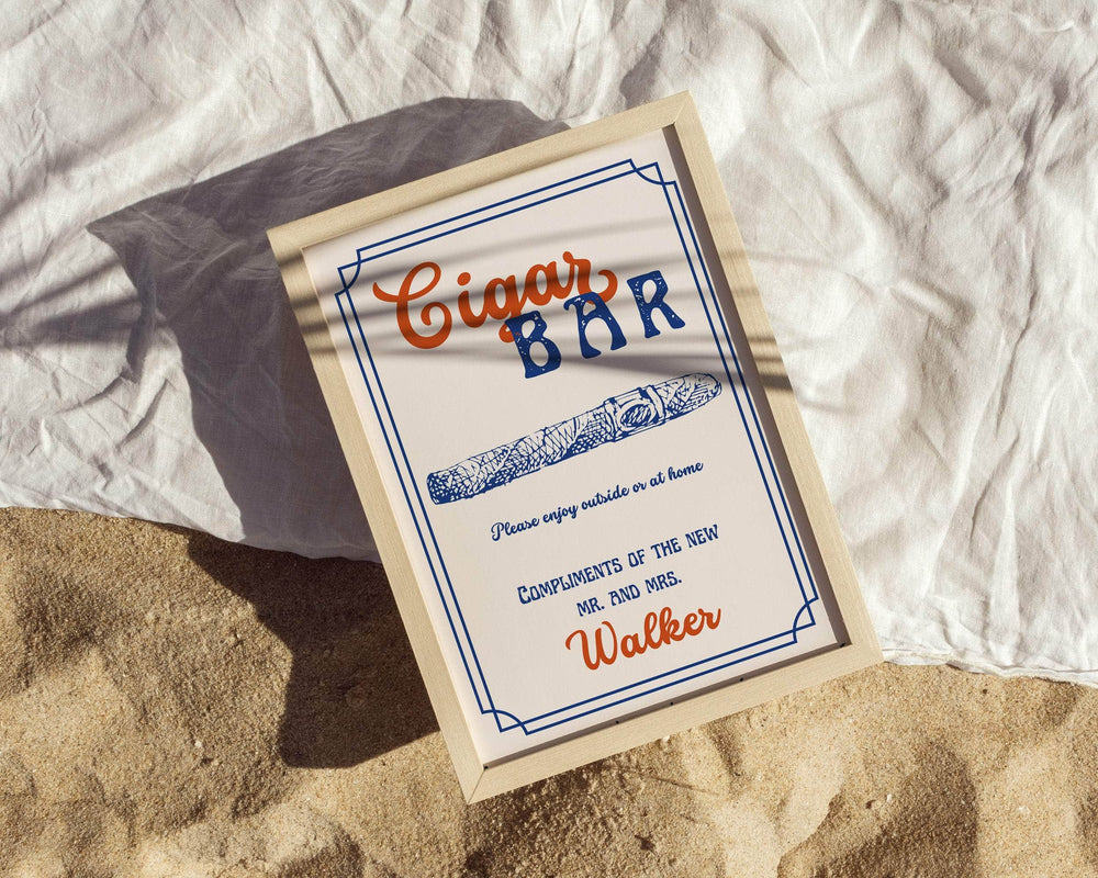 Instant Download - Canva Template Retro Cigar Bar Sign Template