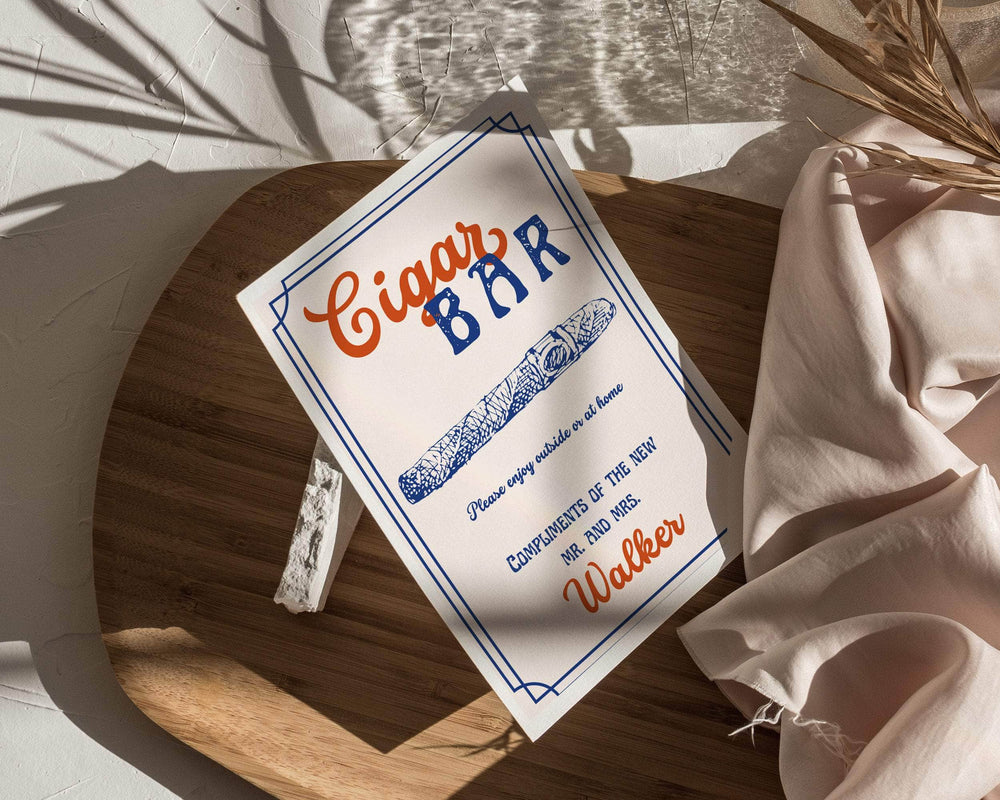 Instant Download - Canva Template Retro Cigar Bar Sign Template